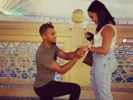 Nicholas Pooran with his wife
